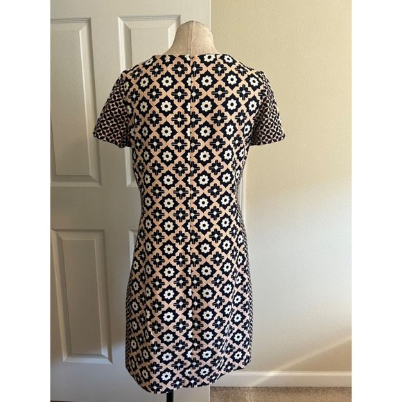 Boden Dress 6 L Pink Blue Ivory Short Sleeve Stretch Cotton Pockets Washable - Picture 10 of 12